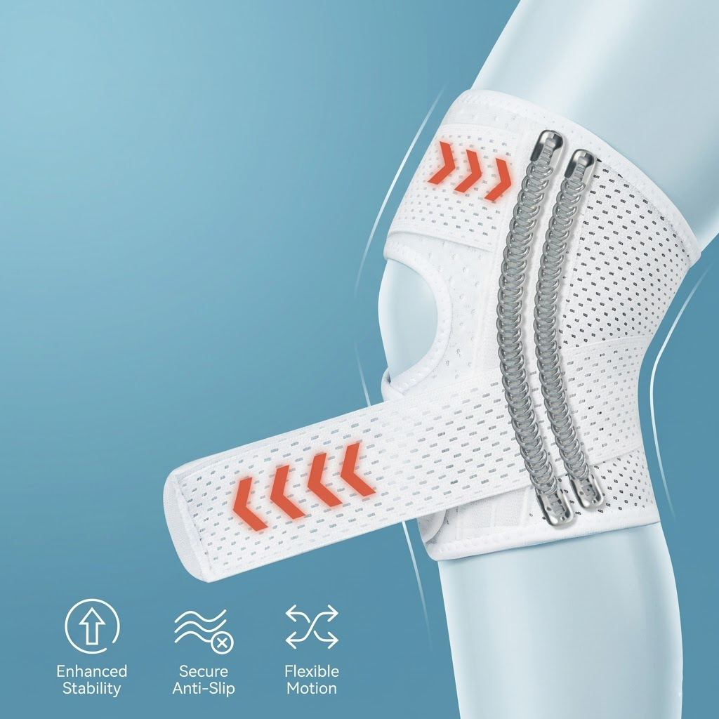Vixnoracosh Adjustable Thin Sports Knee Support - Meniscus Protector & Patella Stabilizer for Jump Rope, Running & Biking - Breathable Knee Compression Sleeve for Men & Women (Joint Pain Relief)