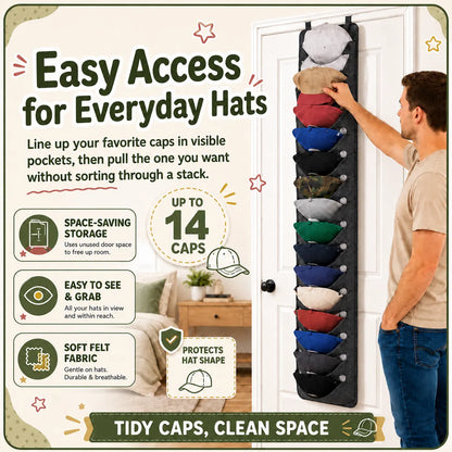 Orokuna® Door-Back Hat Organizer