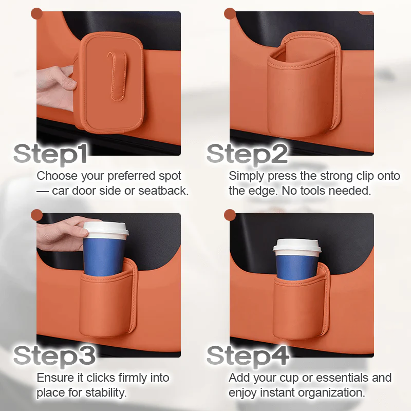 Orokuna® Universal Clip-On Car Door Side Cup Holder & Organizer