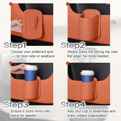 Orokuna® Universal Clip-On Car Door Side Cup Holder & Organizer